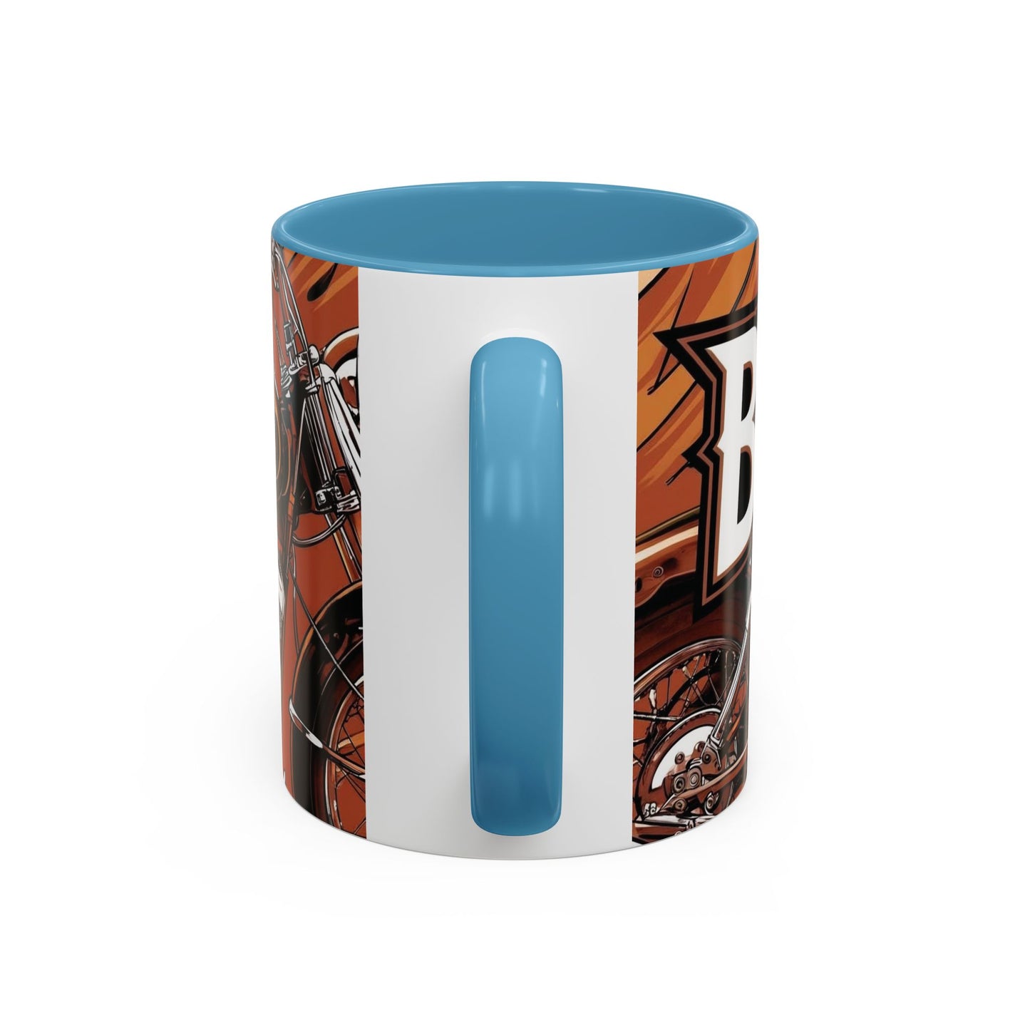 Best Dad Ever Accent Coffee Mug - 11 or 15oz Cool Motorcycle Design