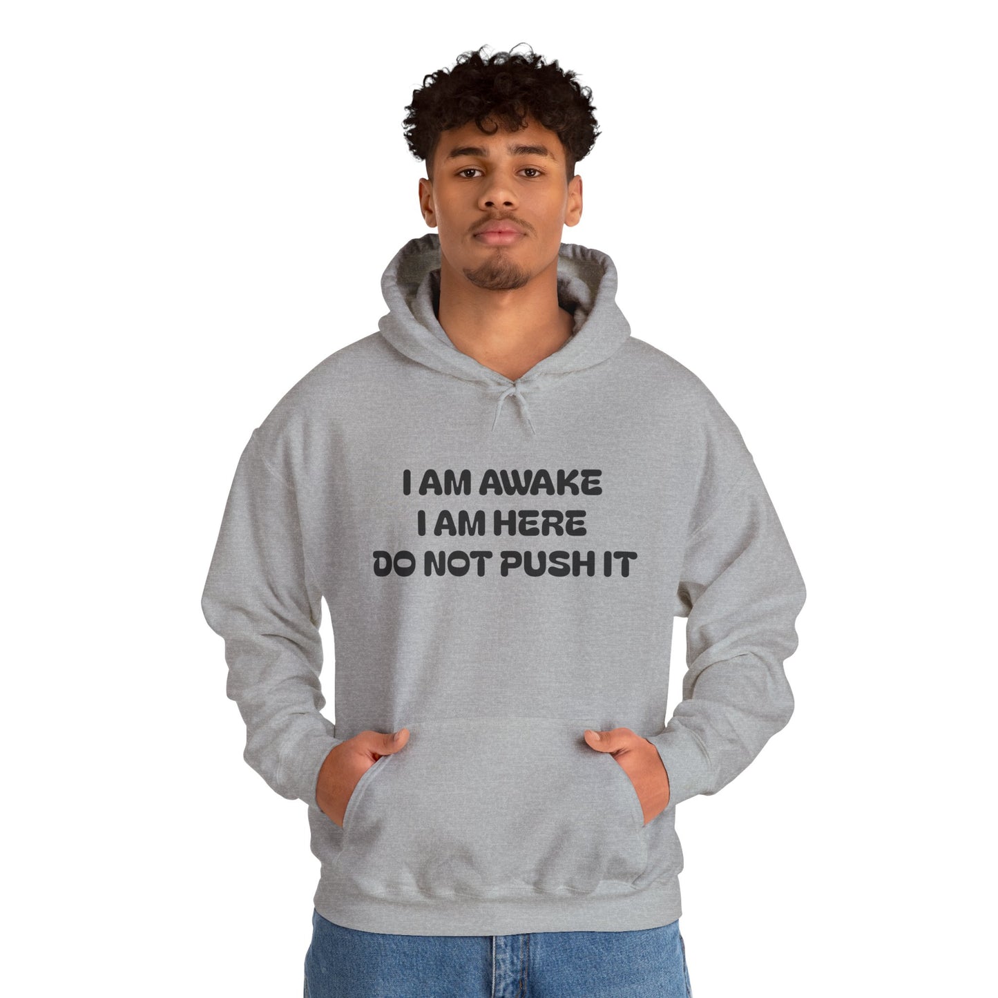 Hooded Sweatshirt - I am Awake I am Here Design