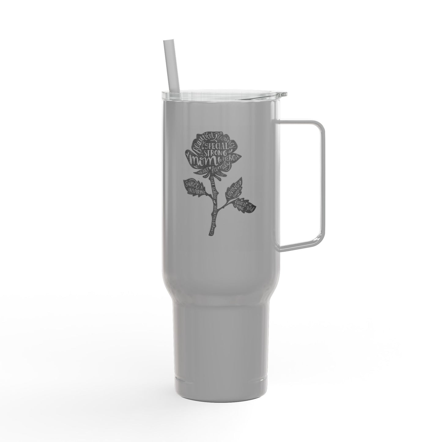 Engraved Insulated Tumbler - 40oz Floral Design, Perfect Gift for Mother's Day