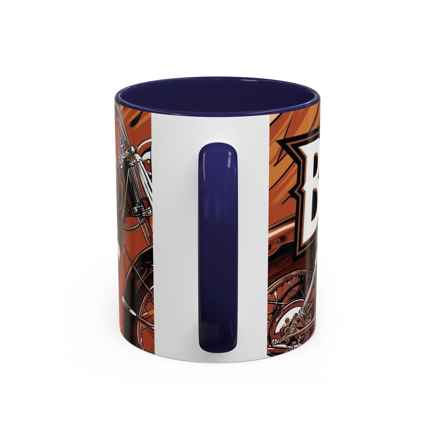 Best Dad Ever Accent Coffee Mug - 11 or 15oz Cool Motorcycle Design