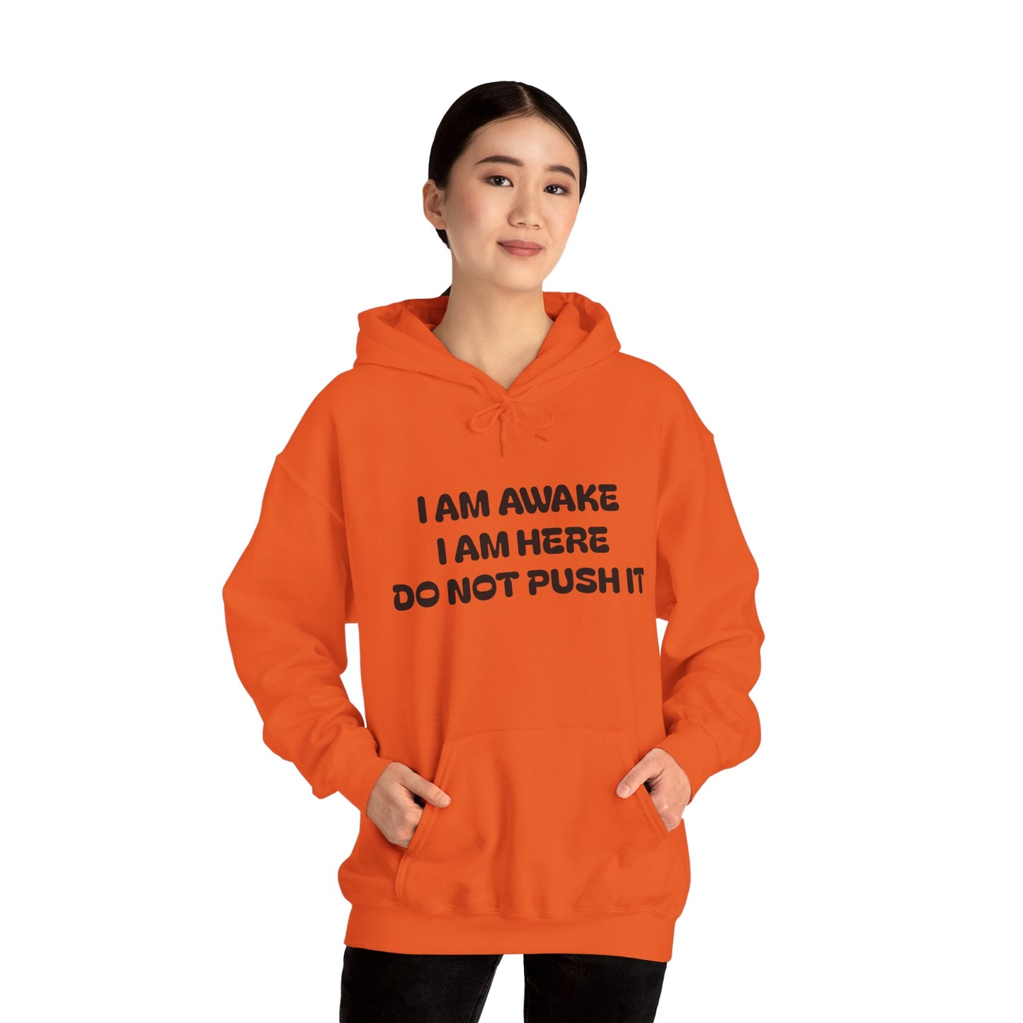 Hooded Sweatshirt - I am Awake I am Here Design