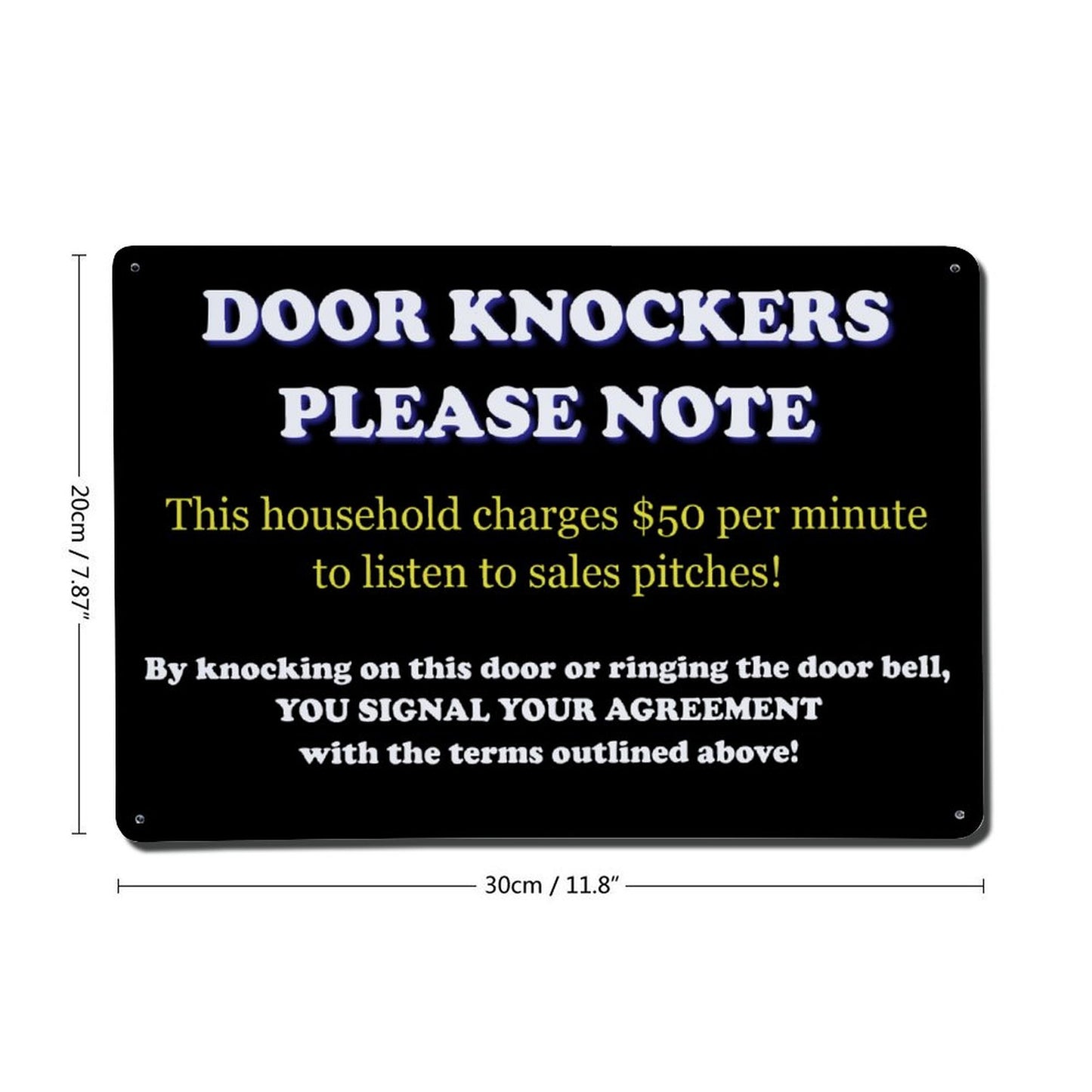 Door Knockers Please Note Aluminum Weatherproof Metal Sign