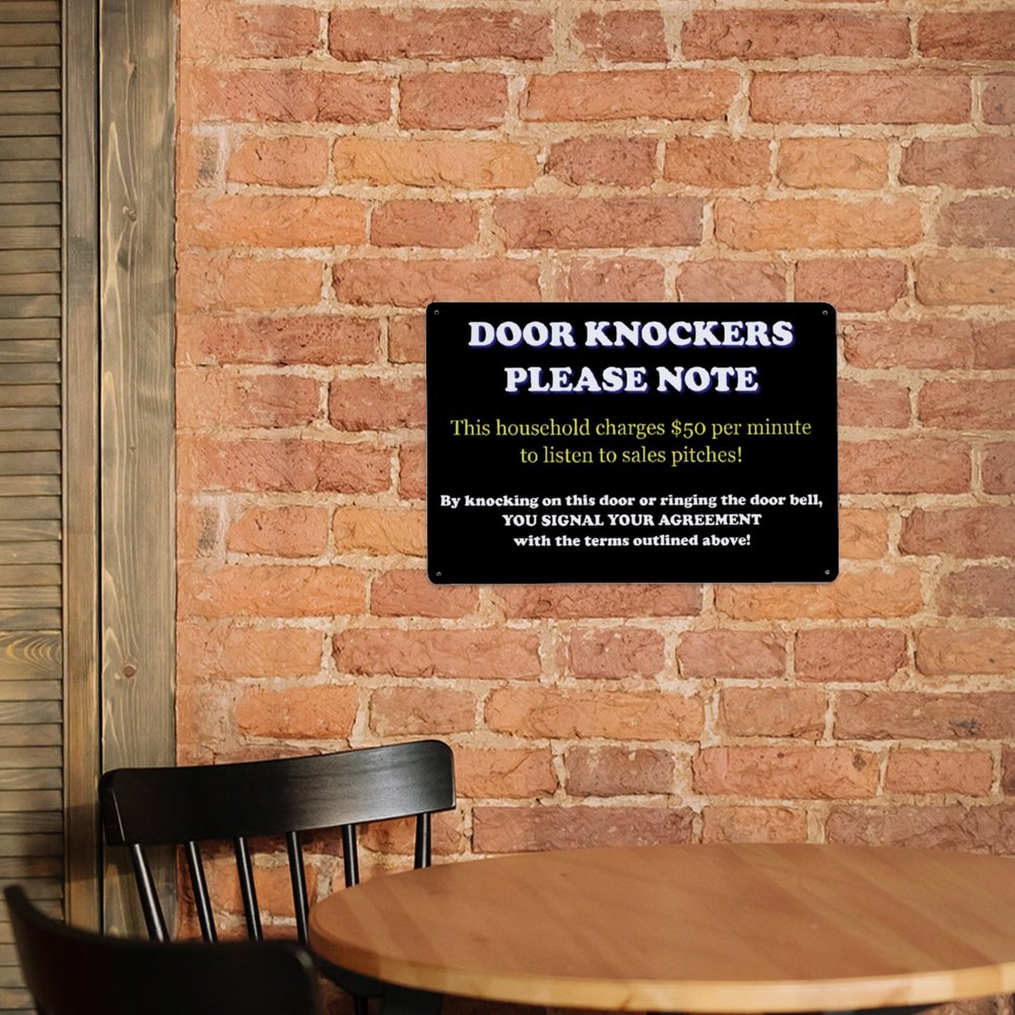 Door Knockers Please Note Aluminum Weatherproof Metal Sign