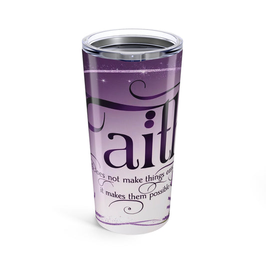 Inspirational Faith Tumbler 20oz - Purple Floral Design