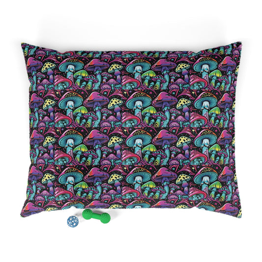 Colorful Mushroom Pattern Pet Bed - Cozy Dog & Cat Cushion