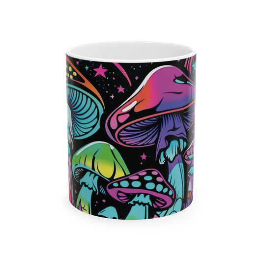 Colorful Mushroom Ceramic Mug - Unique 11oz & 15oz Designs for Nature Lovers