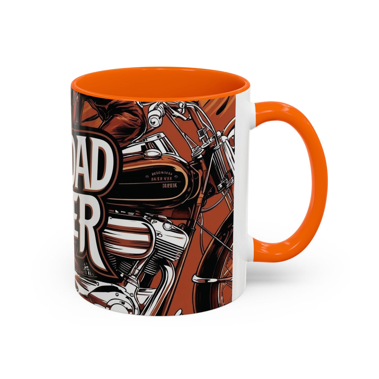 Best Dad Ever Accent Coffee Mug - 11 or 15oz Cool Motorcycle Design
