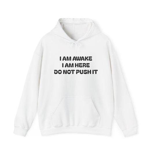 Hooded Sweatshirt - I am Awake I am Here Design