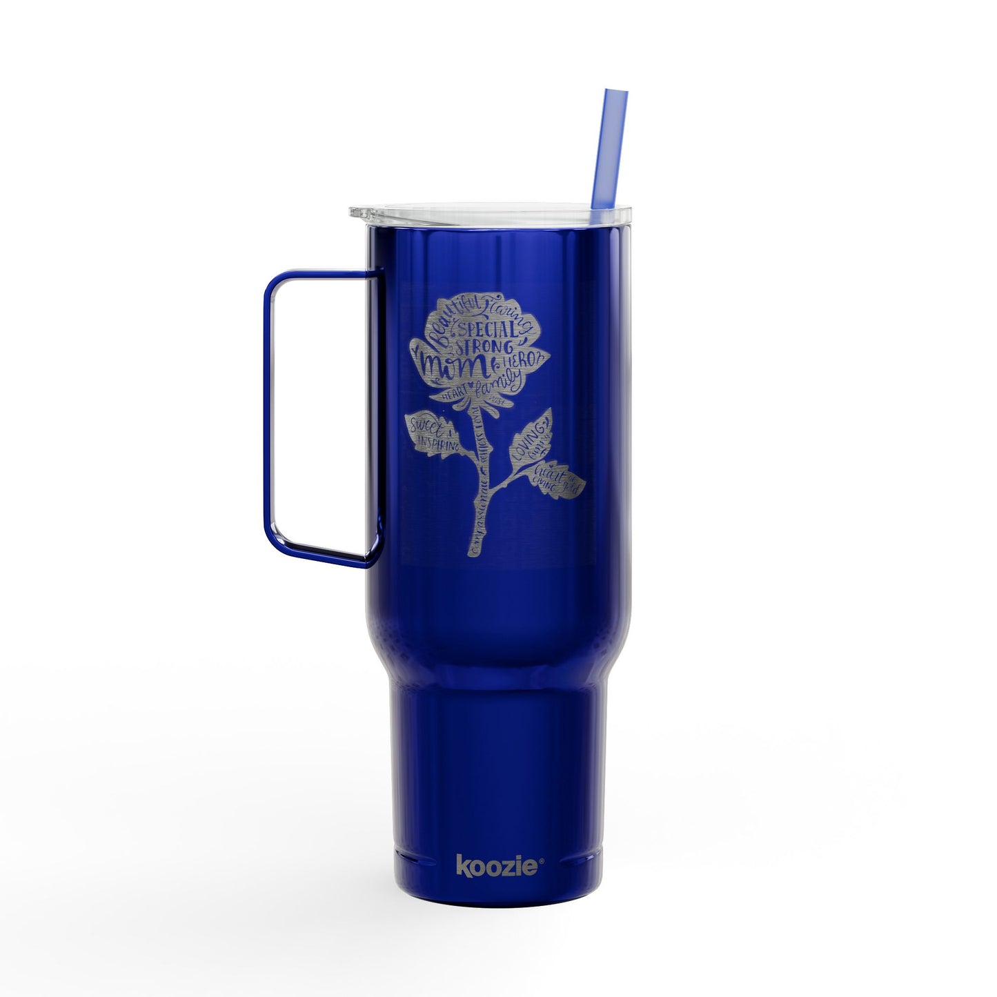 Engraved Insulated Tumbler - 40oz Floral Design, Perfect Gift for Mother's Day