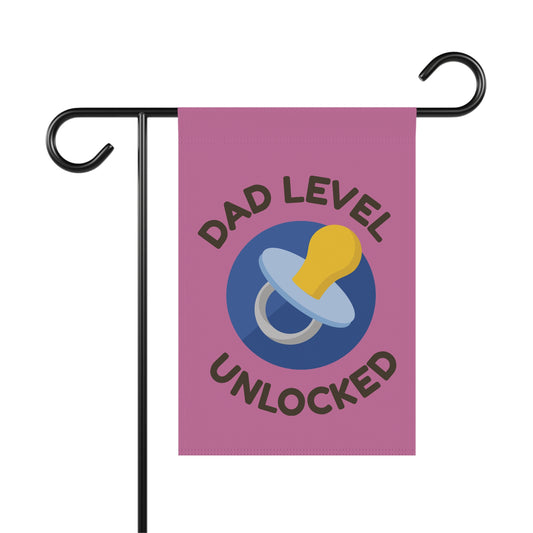 Dad Level Unlocked Garden Banner - Fun Outdoor Decor for New Dads