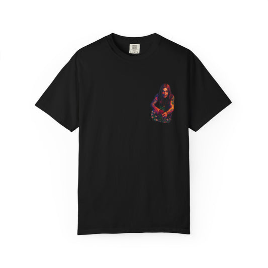Rock Legend Floral Print T-Shirt - Vibrant Unisex Festival Apparel