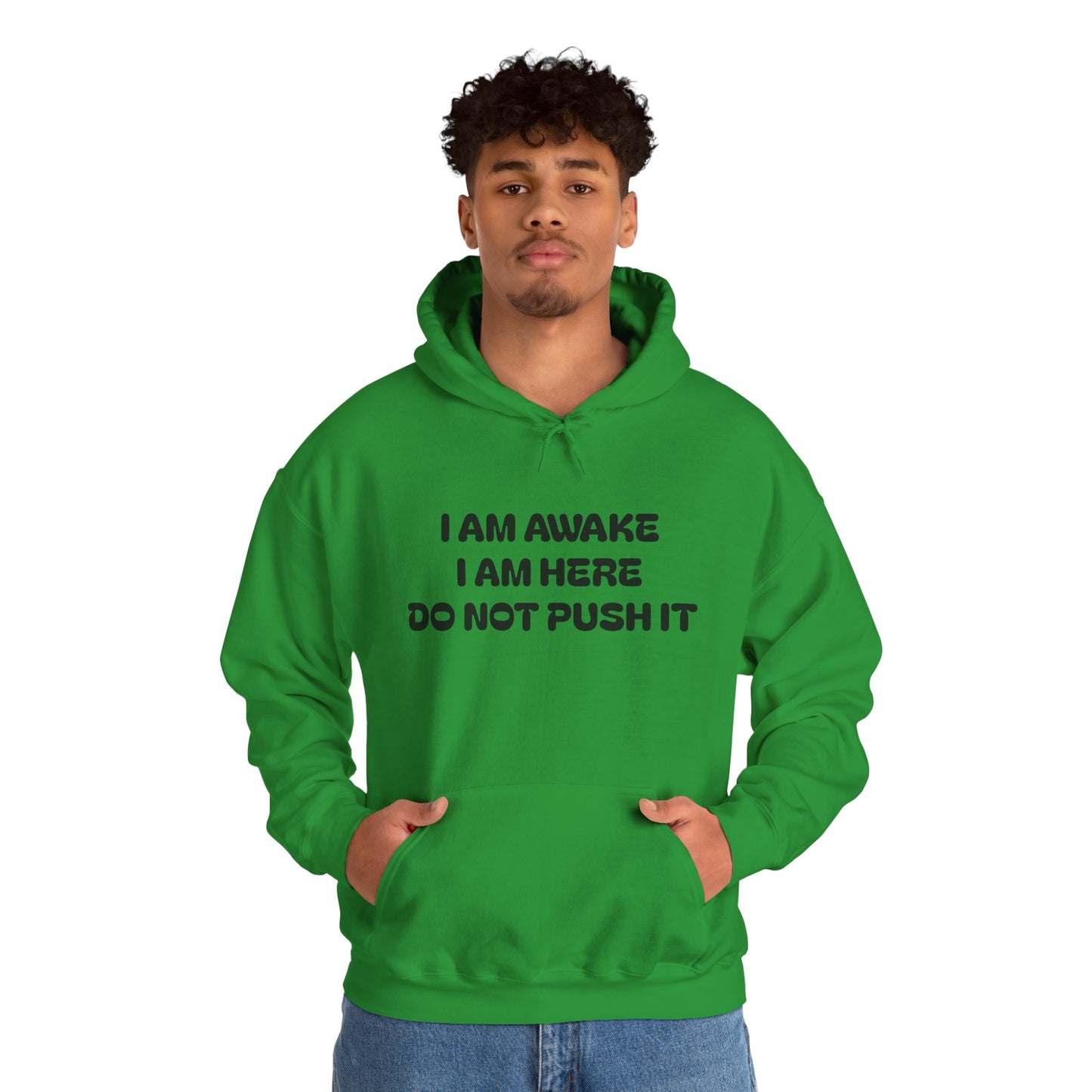 Hooded Sweatshirt - I am Awake I am Here Design