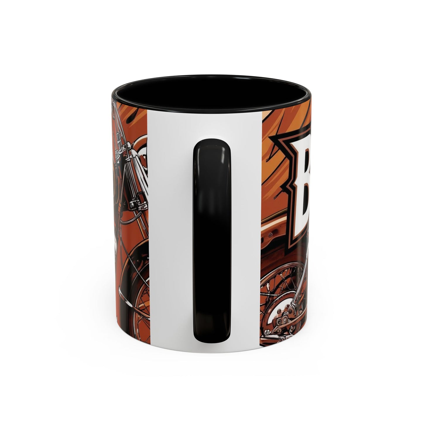 Best Dad Ever Accent Coffee Mug - 11 or 15oz Cool Motorcycle Design