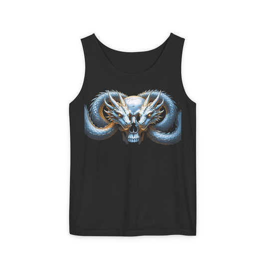 Tank Top - Twin Dragons with Skull Design