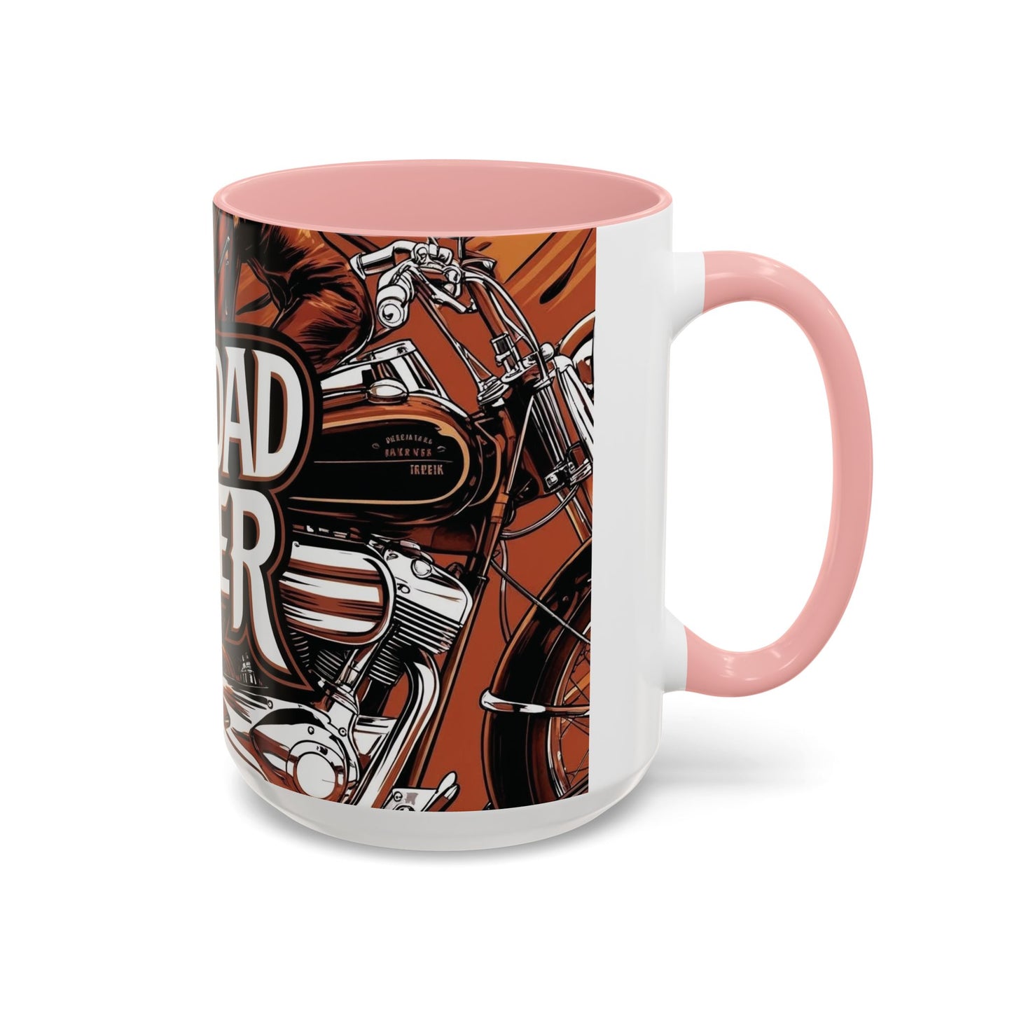 Best Dad Ever Accent Coffee Mug - 11 or 15oz Cool Motorcycle Design