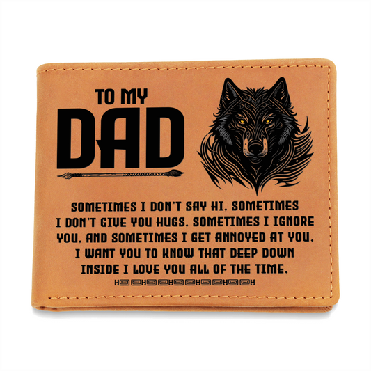 Wolf-To My Dad Leather Wallet