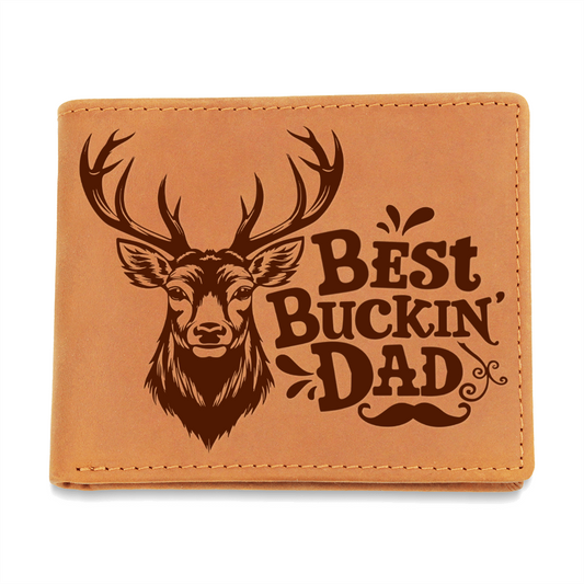 Deer-Best Dad- Leather Wallet