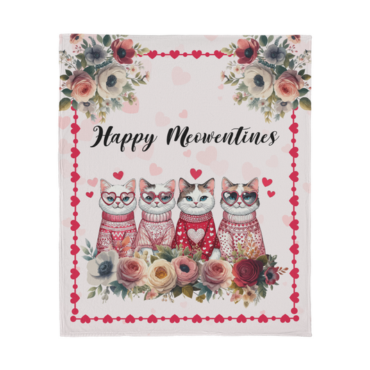 MEOWENTINES-Jersey Fleece Blanket