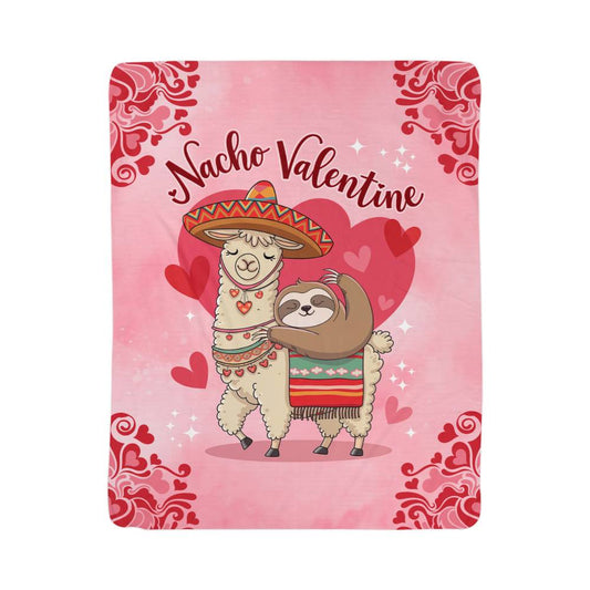 LLama-Sloth-Nacho Valentine-Sherpa Fleece Blanket