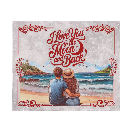 To the Moon and Back-Love-Jersey Fleece Blanket