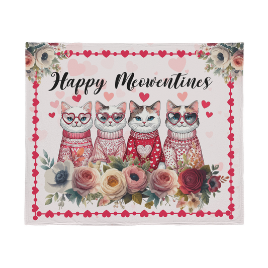 MEOWENTINES-Jersey Fleece Blanket