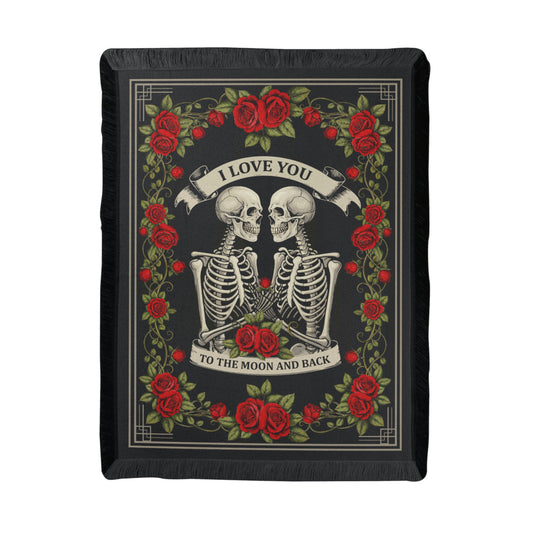 Skeletons-I Love You To The Moon-Woven Blanket