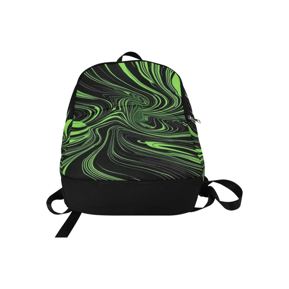 black and neon green hypnotic background Fabric Backpack for Adult